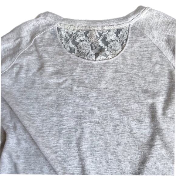 Victoria’s Secret Lace Cropped Sweatshirt Size M Crewneck Pullover Loungewear - Picture 6 of 8